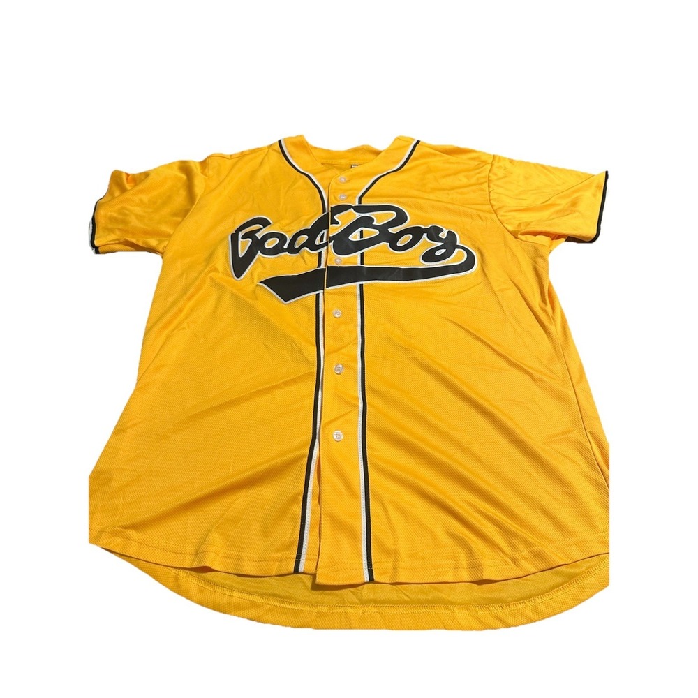 BAD BOY BIGGIE SMALLS #10 Yellow Baseball Jersey Size‎ XL